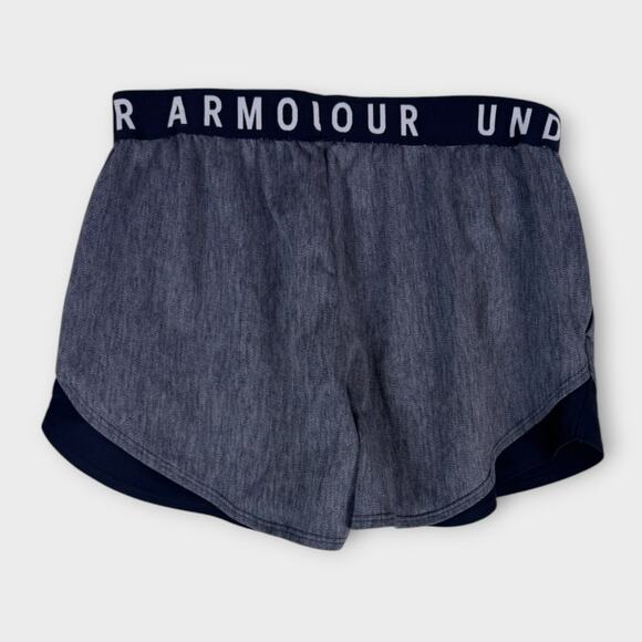Under Armour Loose Play Up 3.0 Twist Womens Small Gray Black Athletic Shorts - Picture 4 of 7